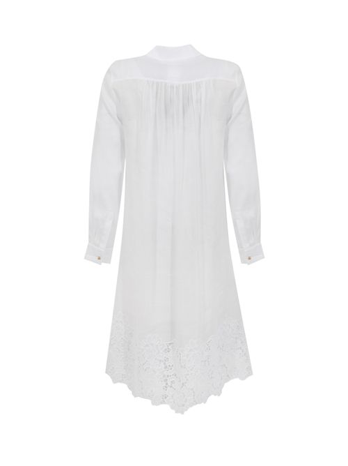 Abito chemisier MSTMELA in garza ramié ricamata Bianco MAX MARA STUDIO | 2616231012600031